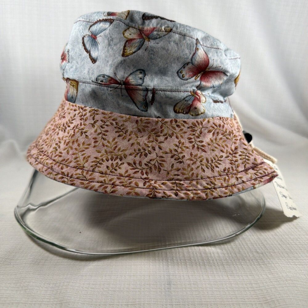 New Mad Hatter Port Townsend Handcrafted Reversible Bucket Hat Butterfly Floral - Picture 3 of 8